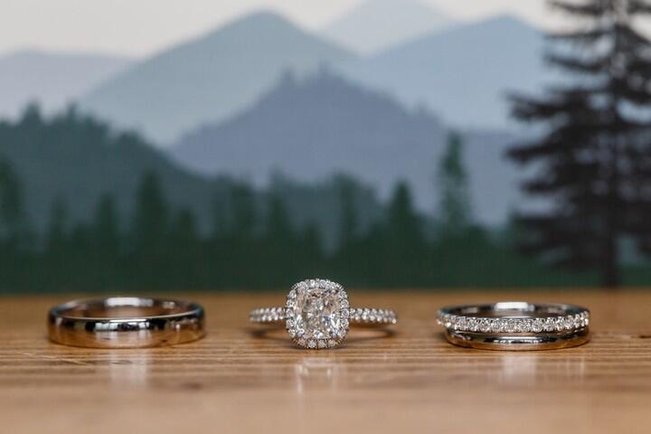 A set of 3 diamond engagement rings