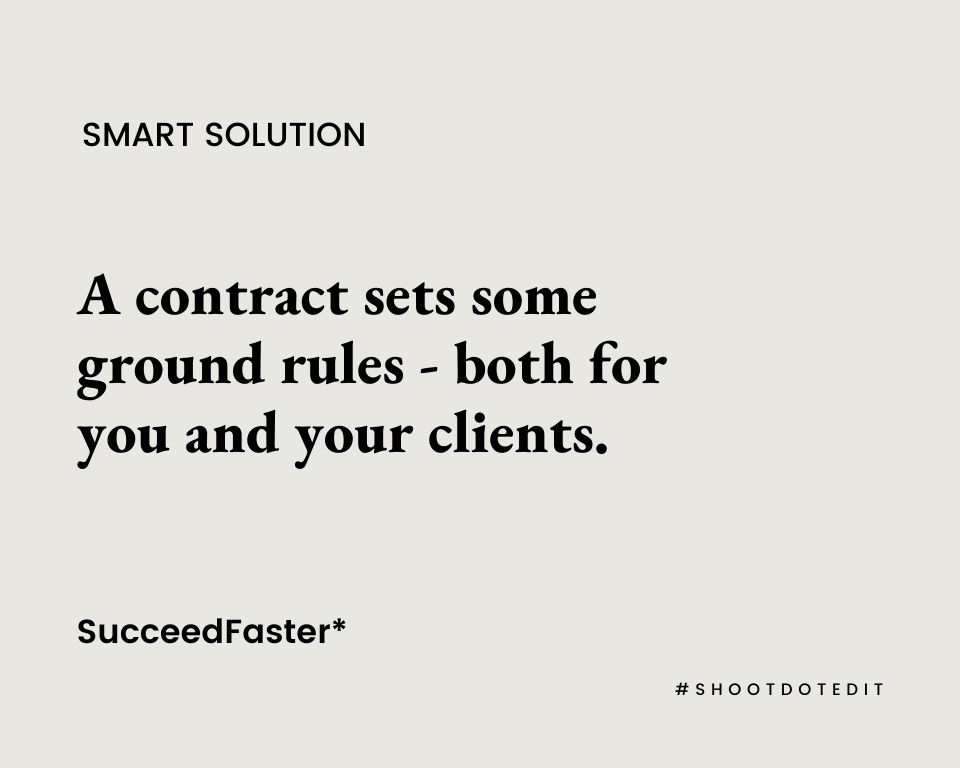 Infographic stating a contract sets some ground rules both for you and your clients