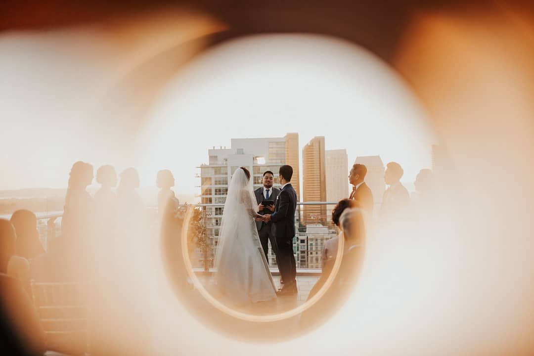 Bride and groom during the ceremony  