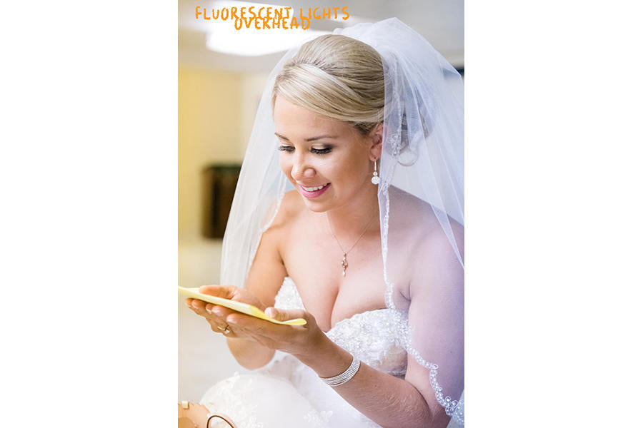 fluorescent lighting bridal portraits