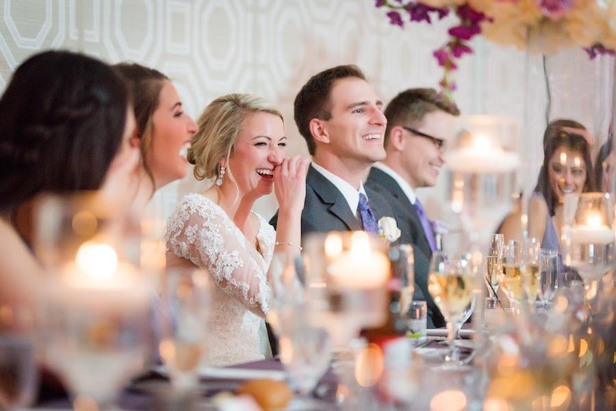 Wedding party during toasts