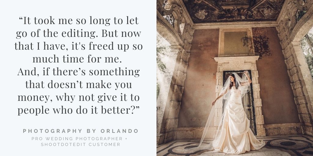 ShootDotEdit customer review quote and image from Photography By Orlando