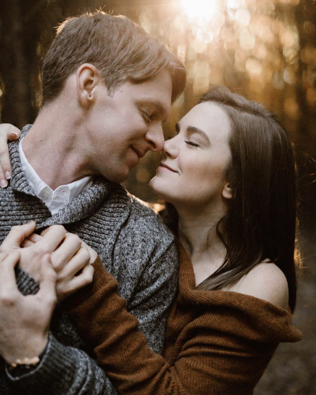 a winter engagement couples portrait