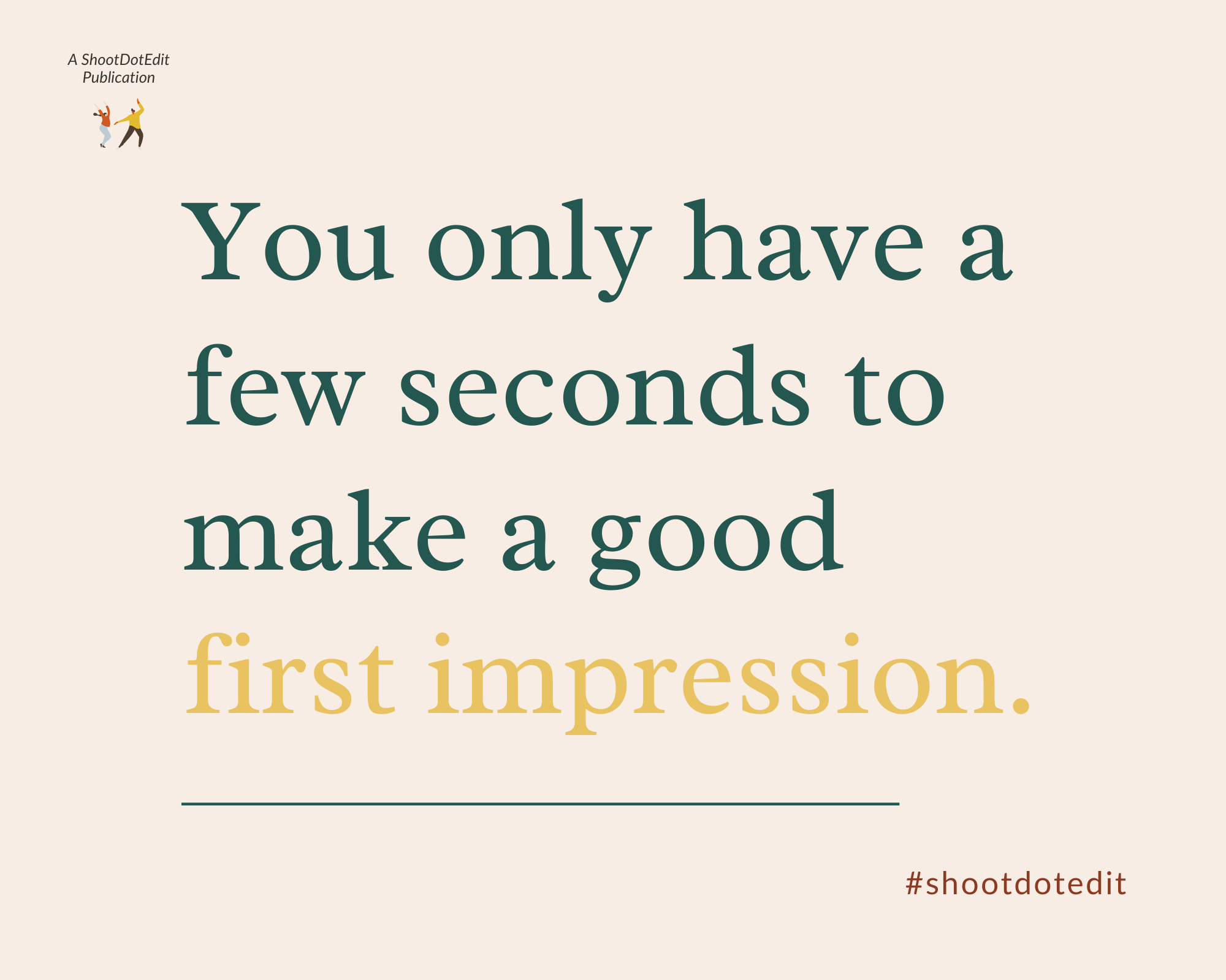 Infographic stating you only have a few seconds to make a good first impression