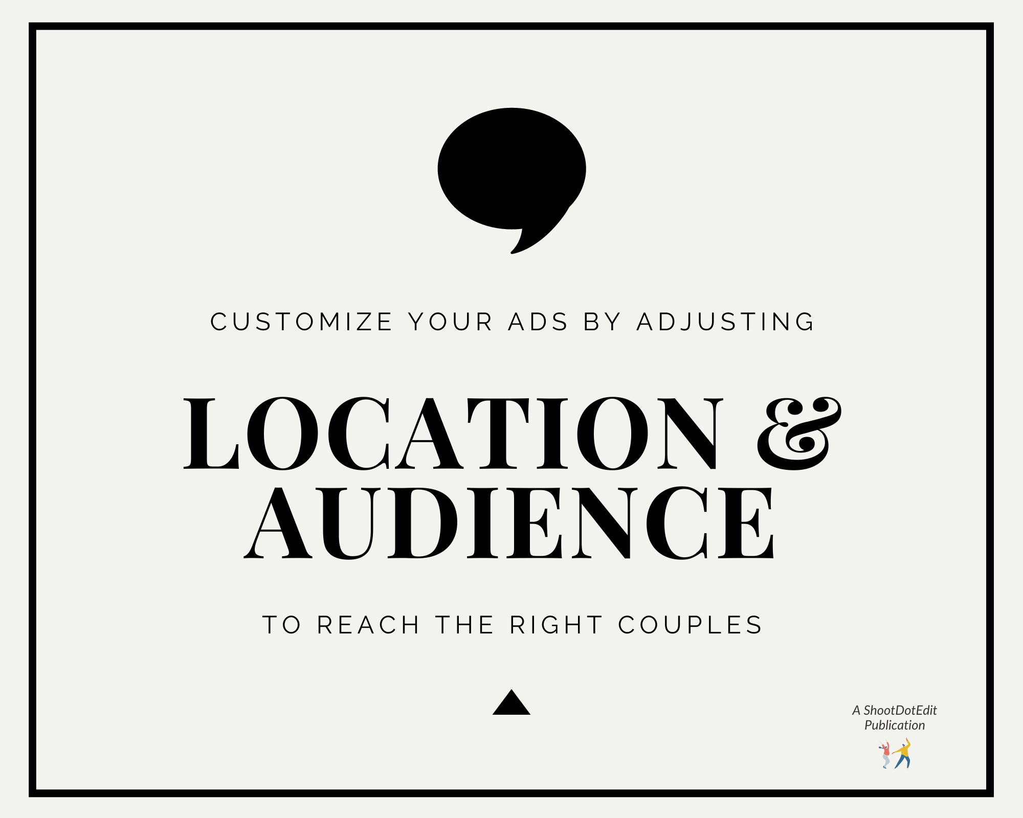 Infographic stating customize your ads by adjusting location and audience to reach the right couples