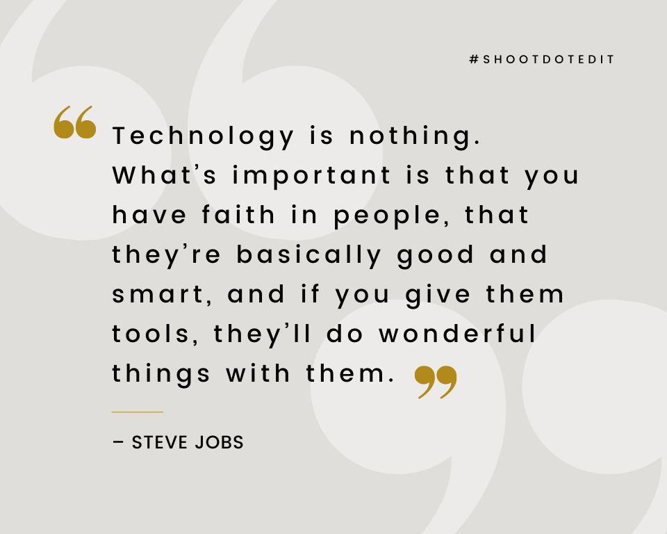 Infographic stating a quote from Steve Jobs