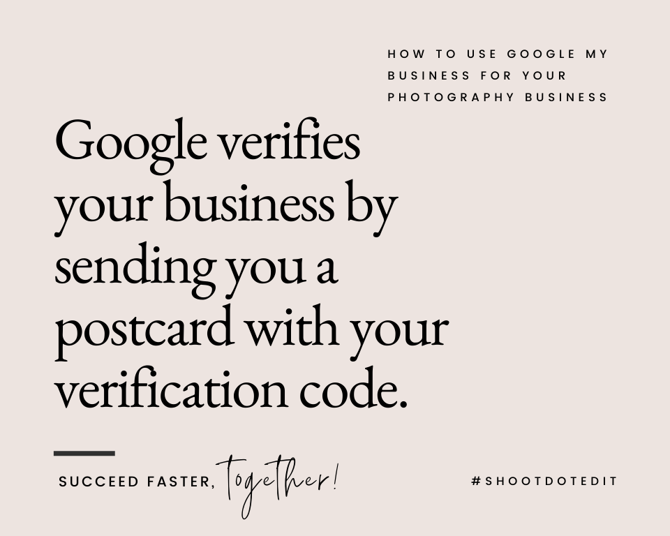 Infographic stating Google verifies your business by sending you a postcard with your verification code