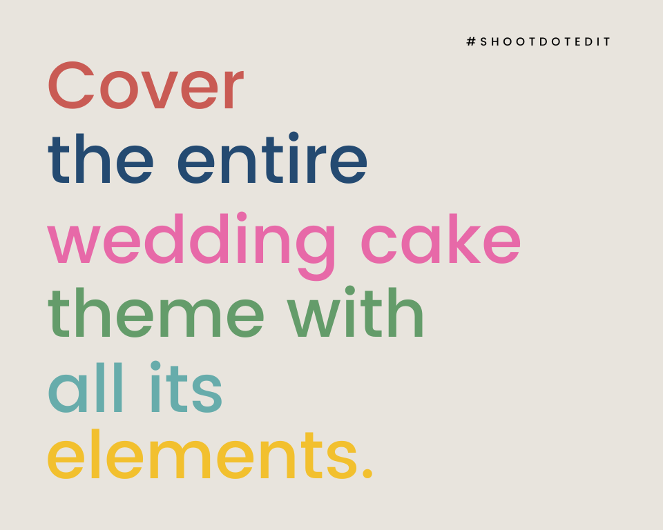 infographic stating cover the entire wedding cake theme with all its elements