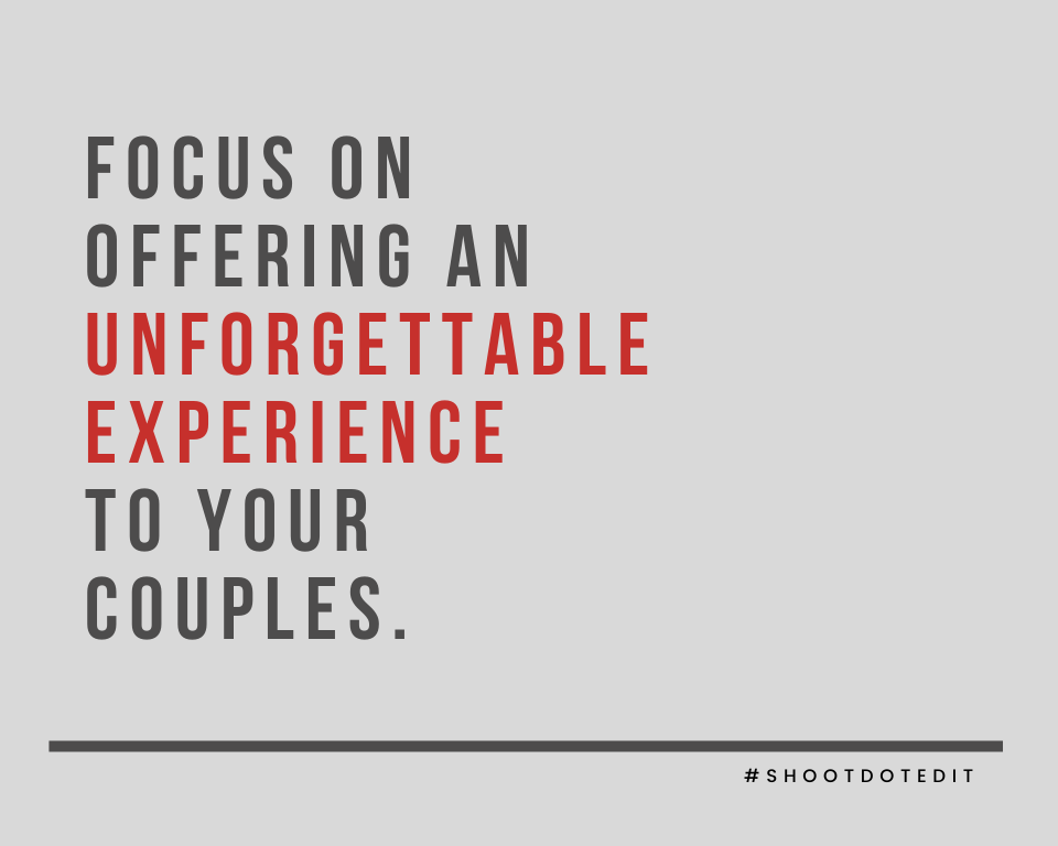 Infographic stating focus on offering an unforgettable experience to your couples