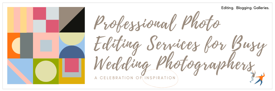 Infographic stating professional photo editing services for busy wedding photographers