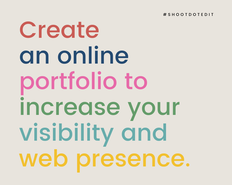 infographic stating create an online portfolio to increase your visibility and web presence