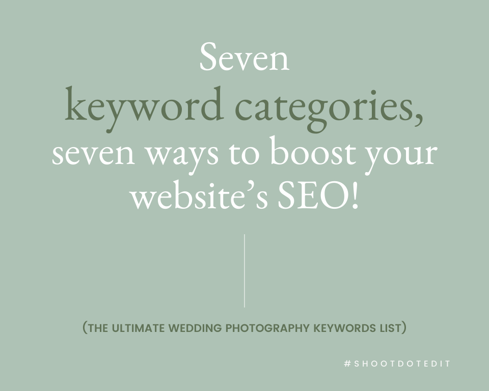 infographic stating seven keyword categories seven ways to boost your websites SEO