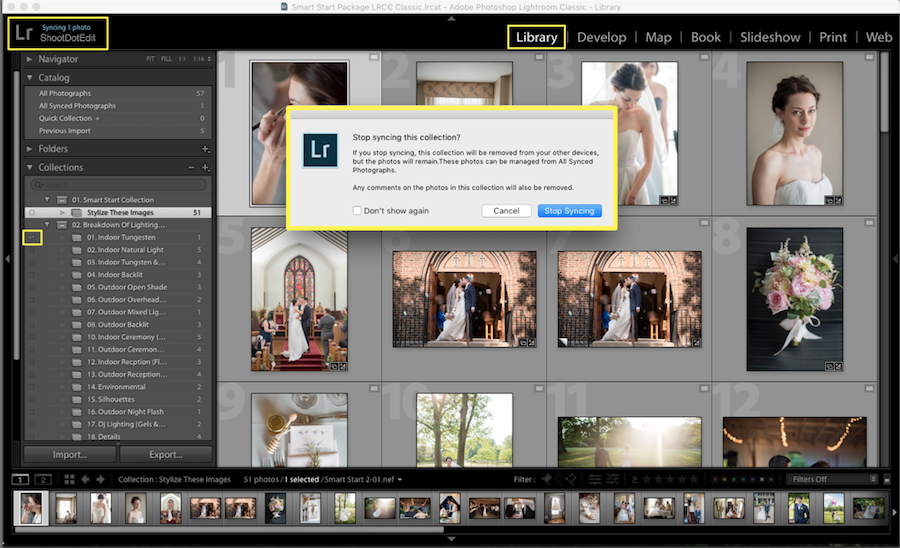 how to disable photo collection syncing lightroom