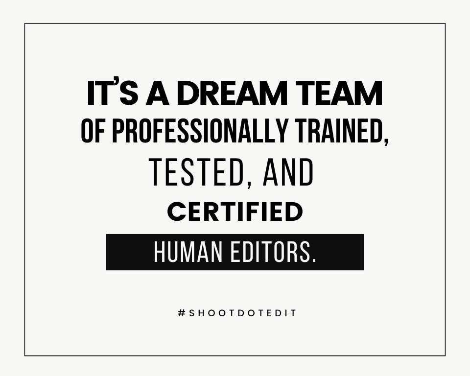 infographic stating it is a dream team of professionally trained tested and certified human editors