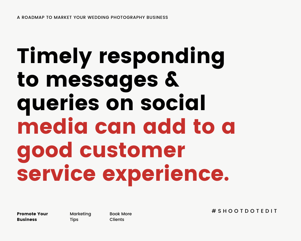 Infographic stating timely responses to messages & queries on social media could help you create a good customer service experience