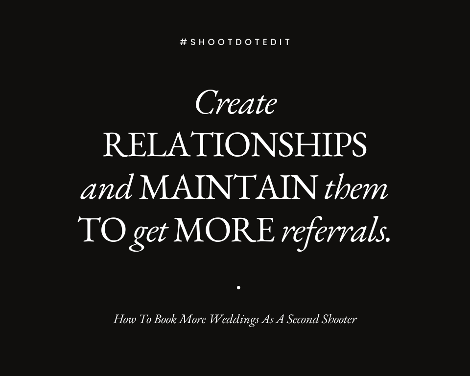 infographic stating create relationships and maintain them to get more referrals