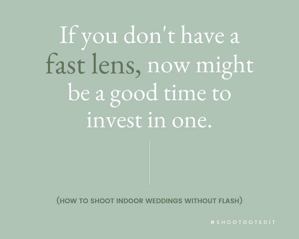 infographic stating if you don't have a fast lens, now might be a good time to invest in one