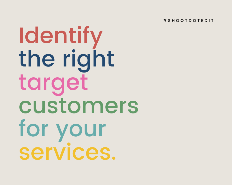 infographic stating identify the right target customers for your services