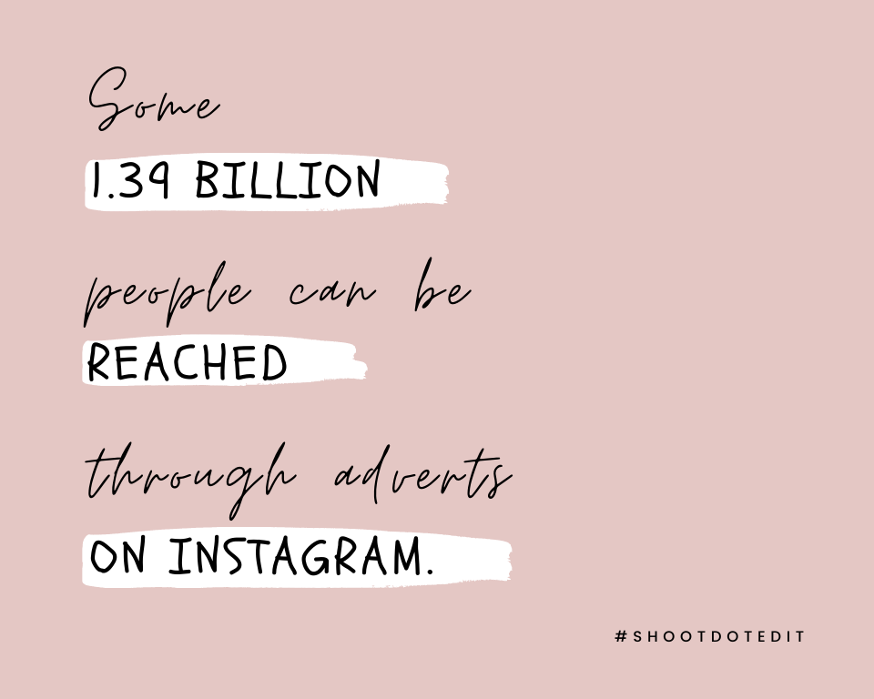 infographic stating some 1.39 billion people can be reached through adverts on Instagram