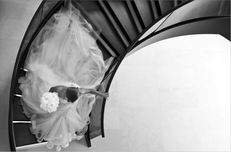 black and white bridal image 