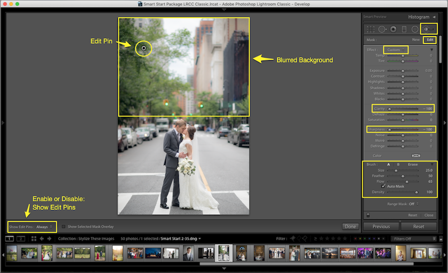 lightroom blur background settings