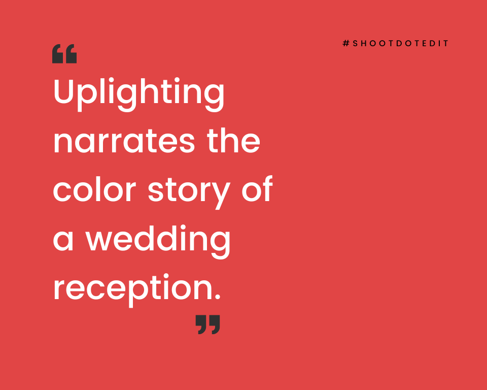 infographic stating uplighting narrates the color story of a wedding reception