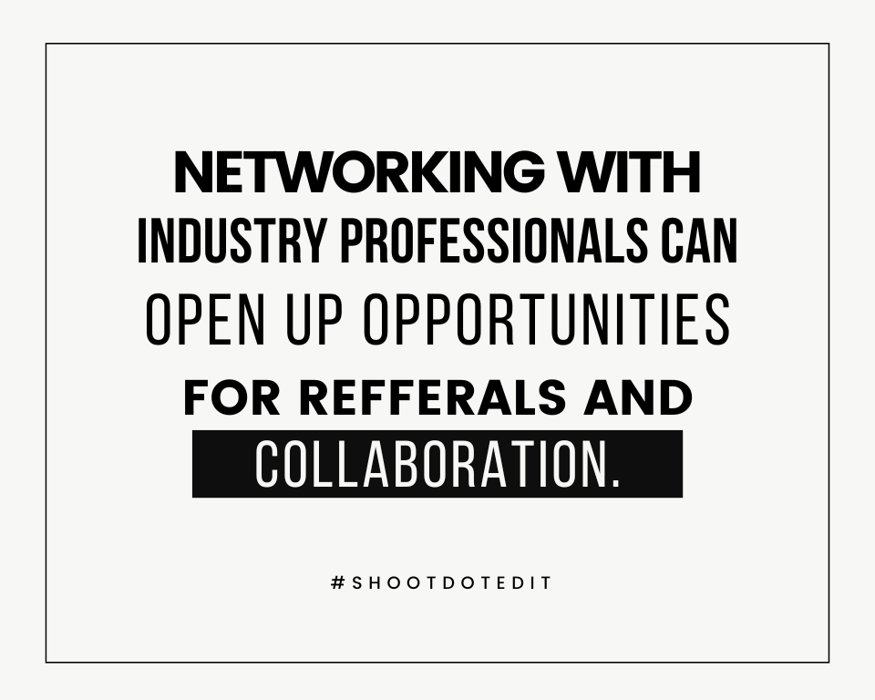 infographic stating networking with industry professionals can open up opportunities for referrals and collaboration