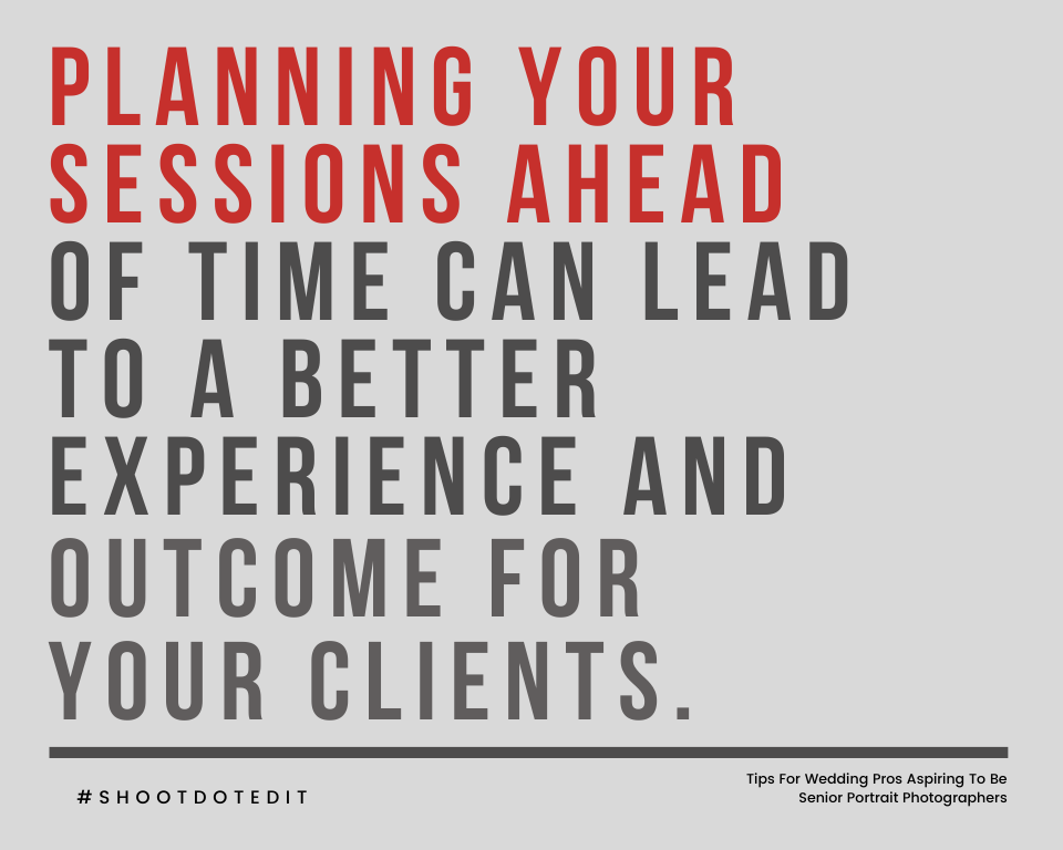 infographic stating planning your sessions ahead of time can lead to a better experience and outcome for your clients