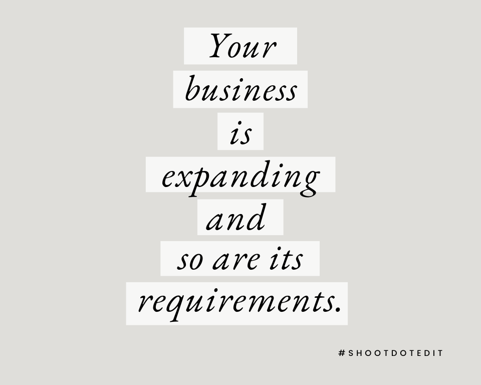 infographic stating your business is expanding and so are its requirements