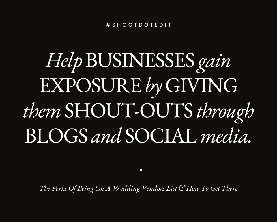 infographic stating help businesses gain exposure by giving them shout-outs through blogs and social media