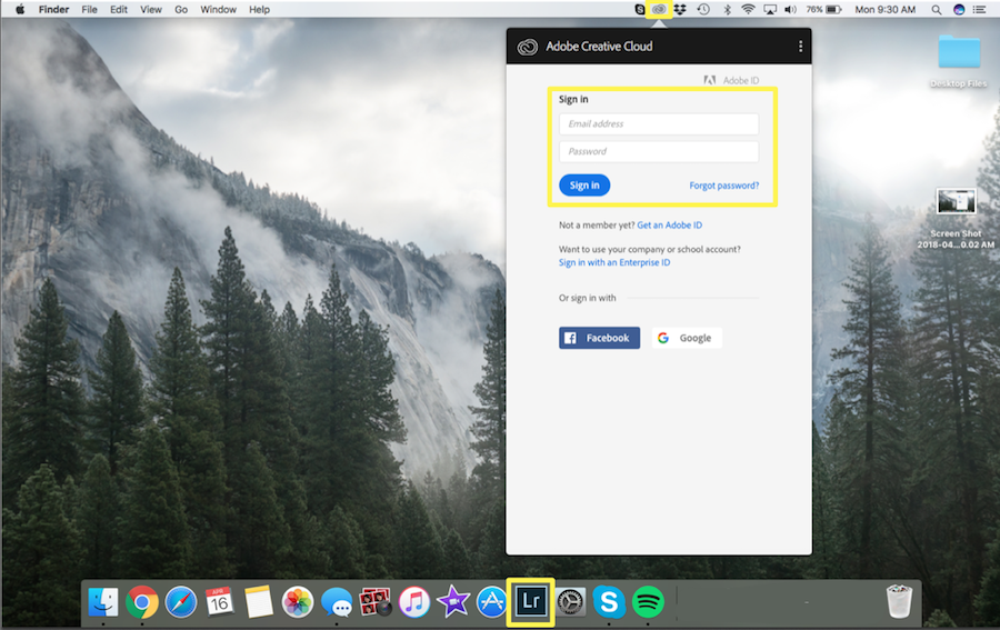 how to sign into lightroom