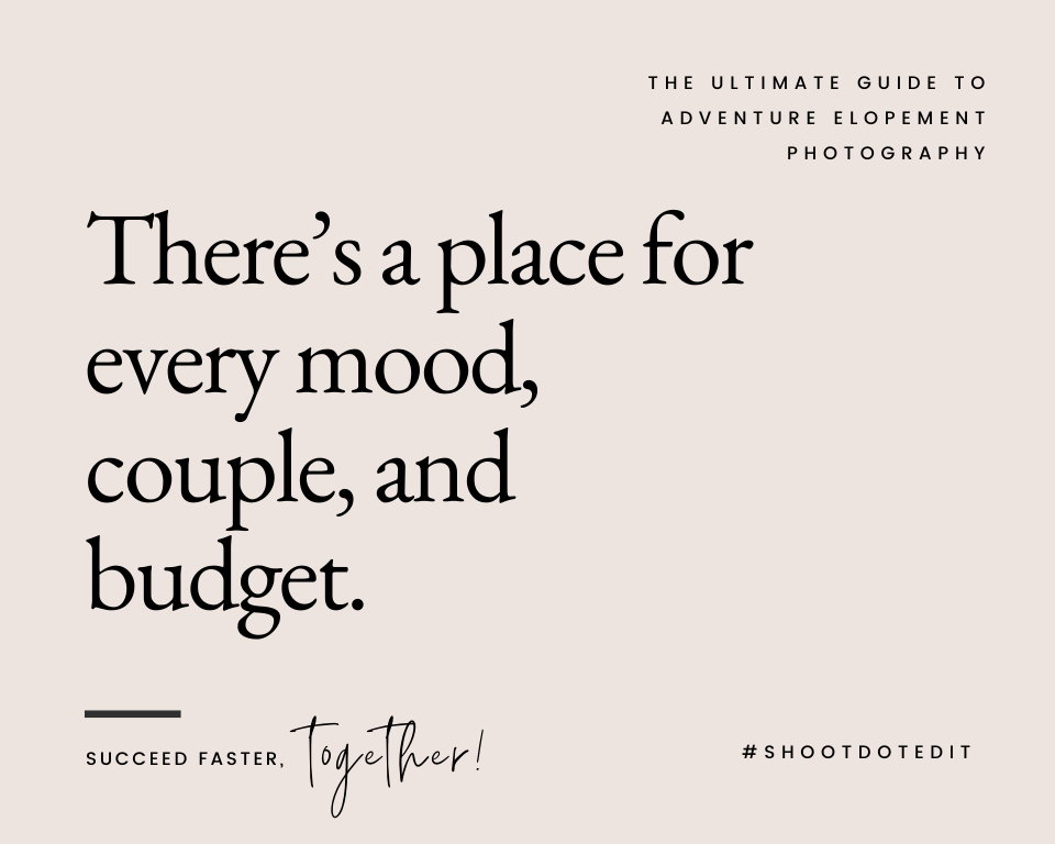 infographic stating there is a place for every mood, couple, and budget