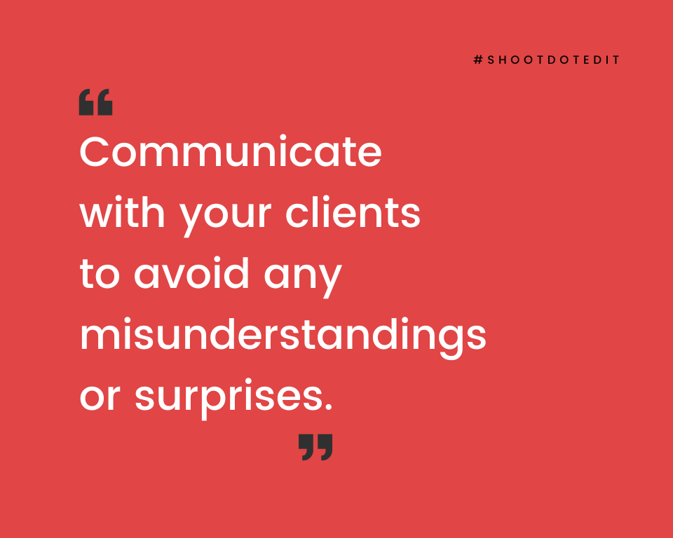 infographic stating communicate with your clients to avoid any misunderstandings or surprises