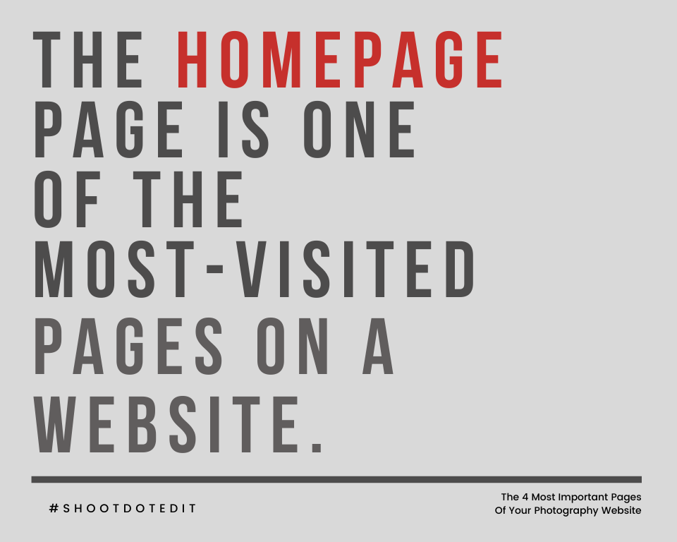 infographic stating the homepage page is one of the most-visited pages on a website