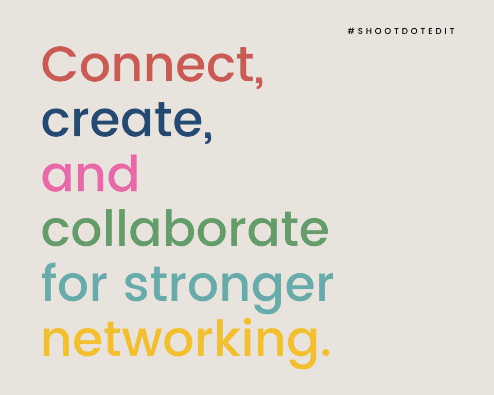 infographic stating connect, create, and collaborate for stronger networking