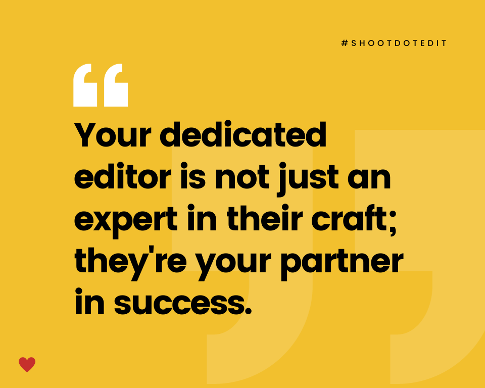 infographic stating your dedicated editor is not just an expert in their craft they are your partner in success